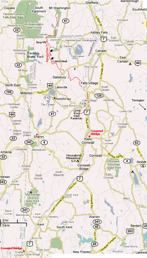 lakeville, Lime Rock, Salisbury, canaan, sharon, map, hotchkiss, bear mountain, Lions Head