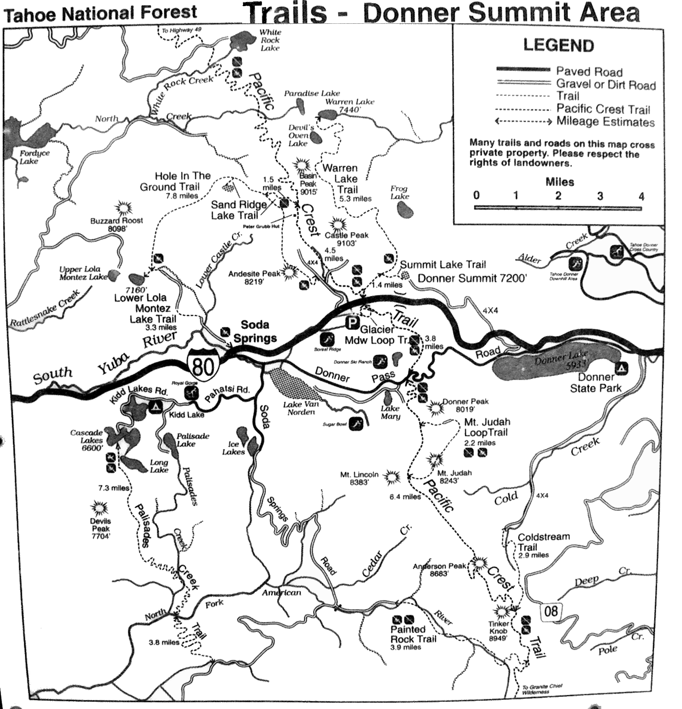 Donner Summit Trails, Castle Peak, Mt Judah, Summit Lake, Lola Montez